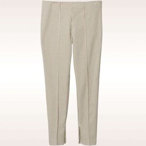 Theory ‘Alettah’ Slim Leg Side-Zip Pants in Ainsley Check in “Carob/Gobi Multi”